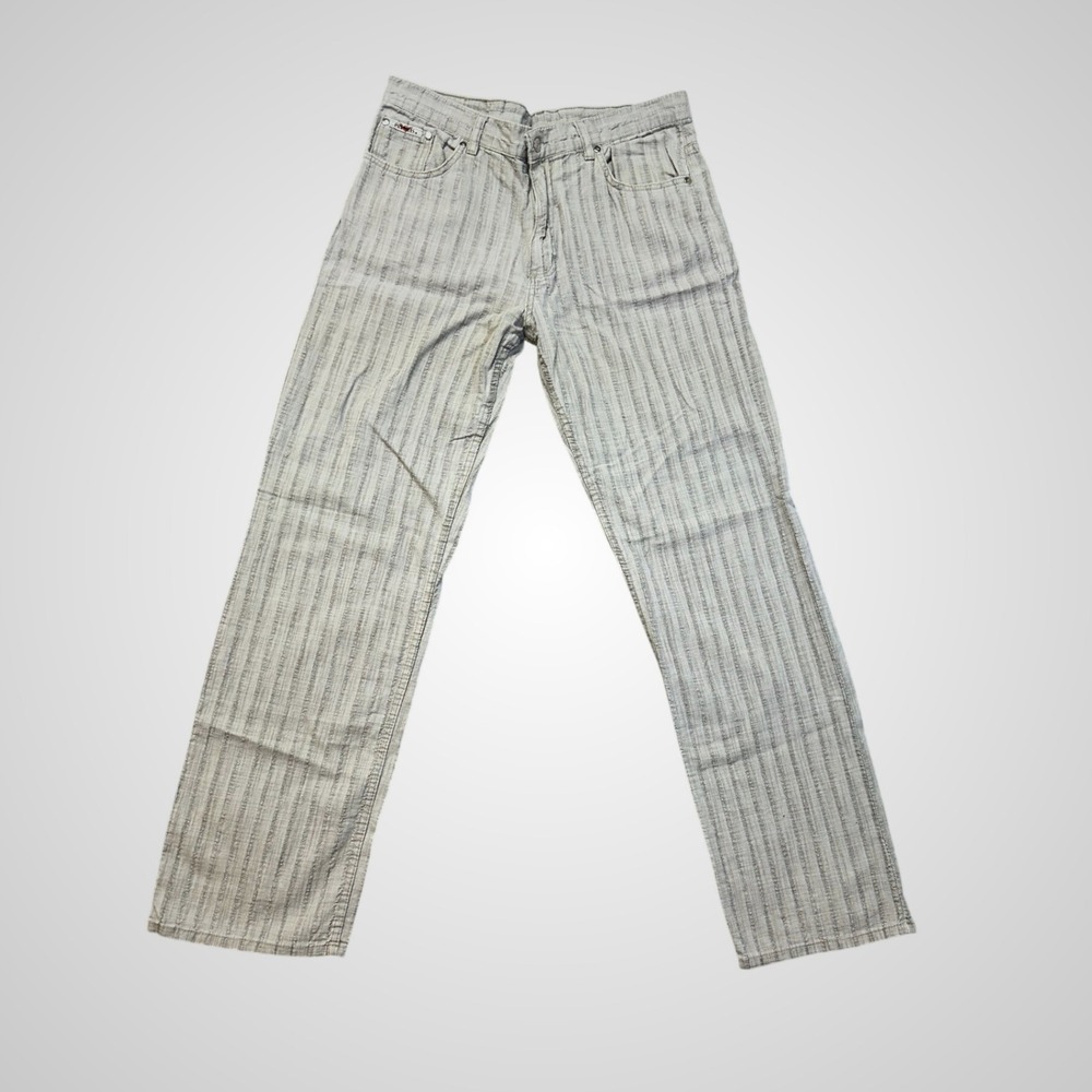 Propolis Striped Jeans Mens 33x34 Beige Excellent Textured Straight Leg Pants
